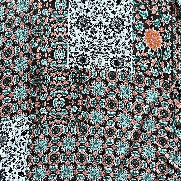 Anthropologie Maeve Lilt Swing Dress Size XS Boho Mock Neck Pockets Asymmetric - Picture 5 of 7